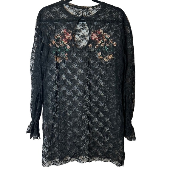 Free People Fast Forward Sheer Tunic Coverup Floral Embroidered Lace - Picture 10 of 13